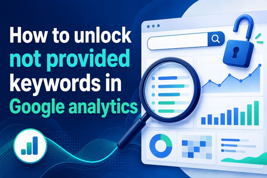 Google Analytics dashboard showing keyword data and search console integration